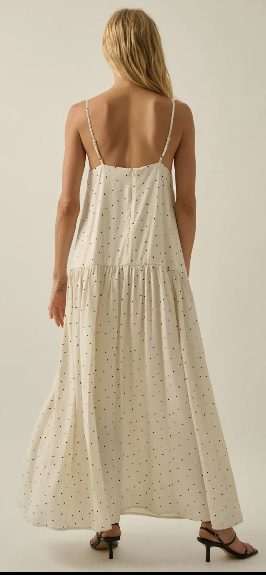 PREORDER-b&w polka dot maxi