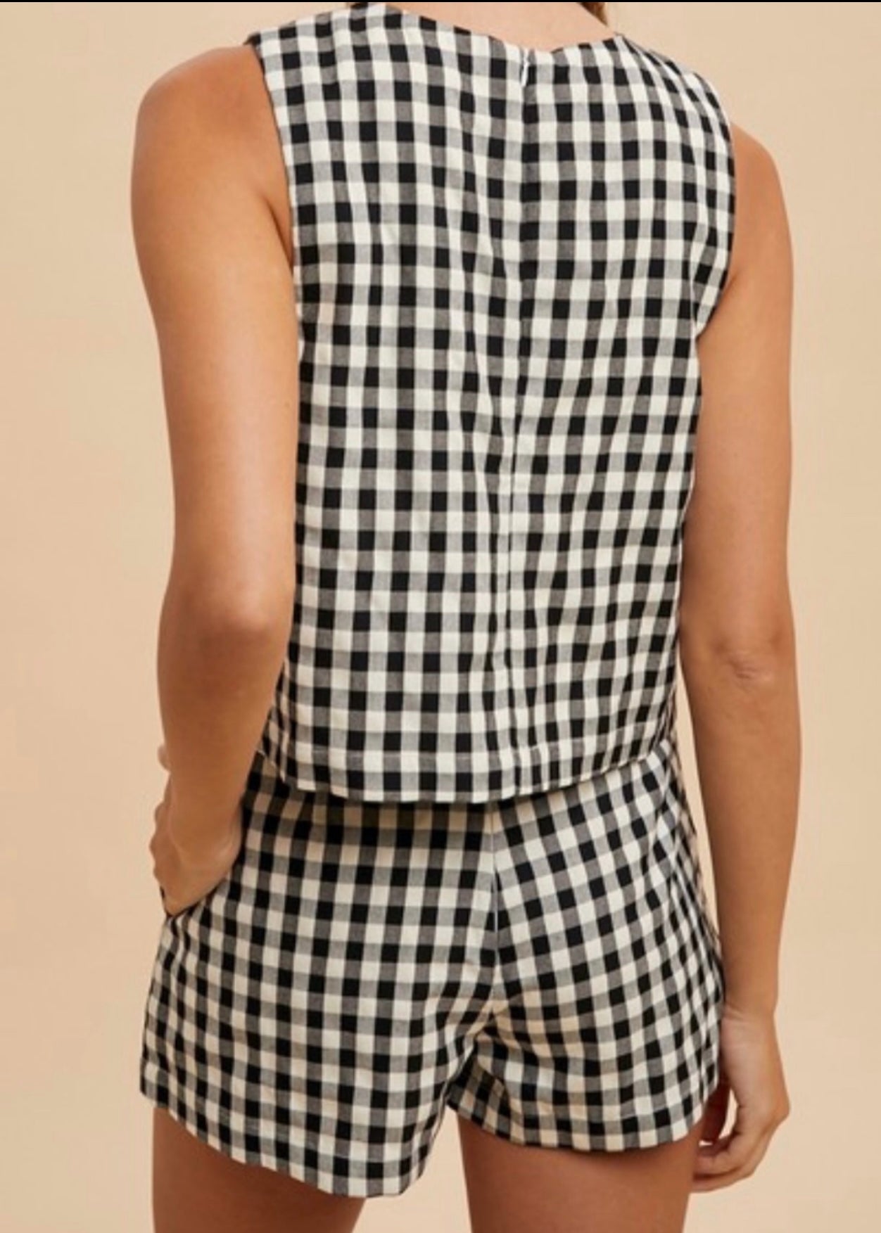 Black Gingham Tank