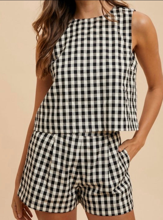Black Gingham Tank