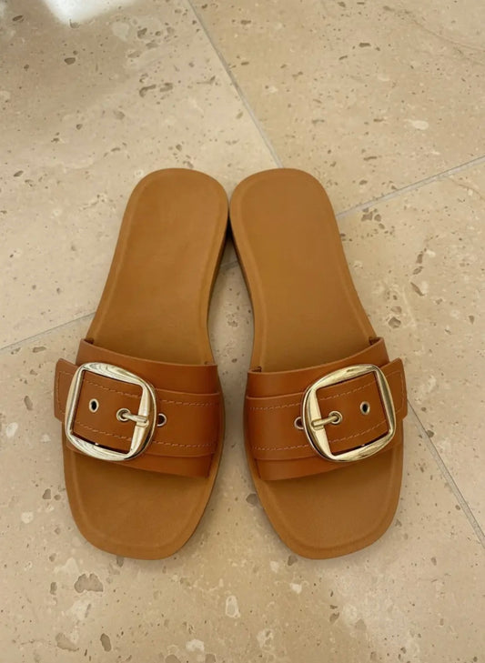 Gold Buckle Sandals