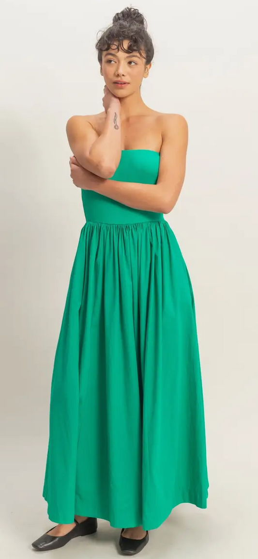 Strapless Green Maxi