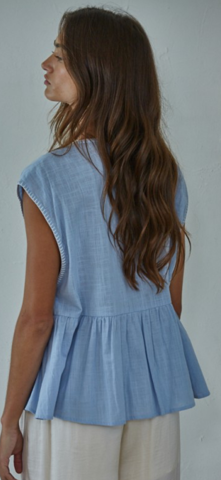 Light Blue Together Babydoll Tank