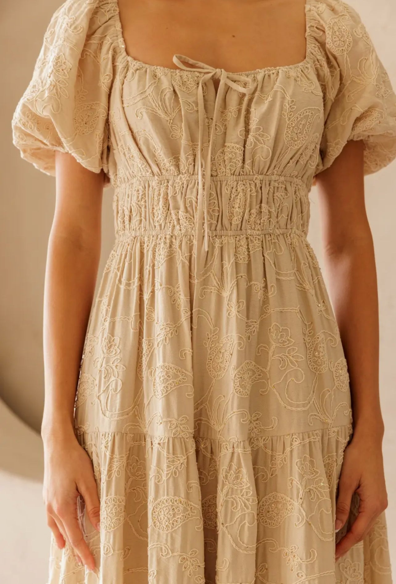 Marion Beige Floral Maxi