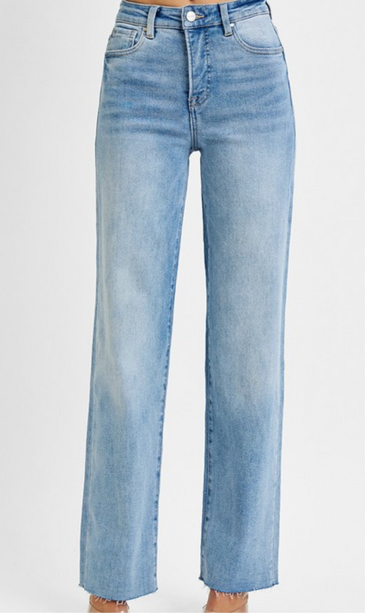 Tummy Control Risen Straight Jeans
