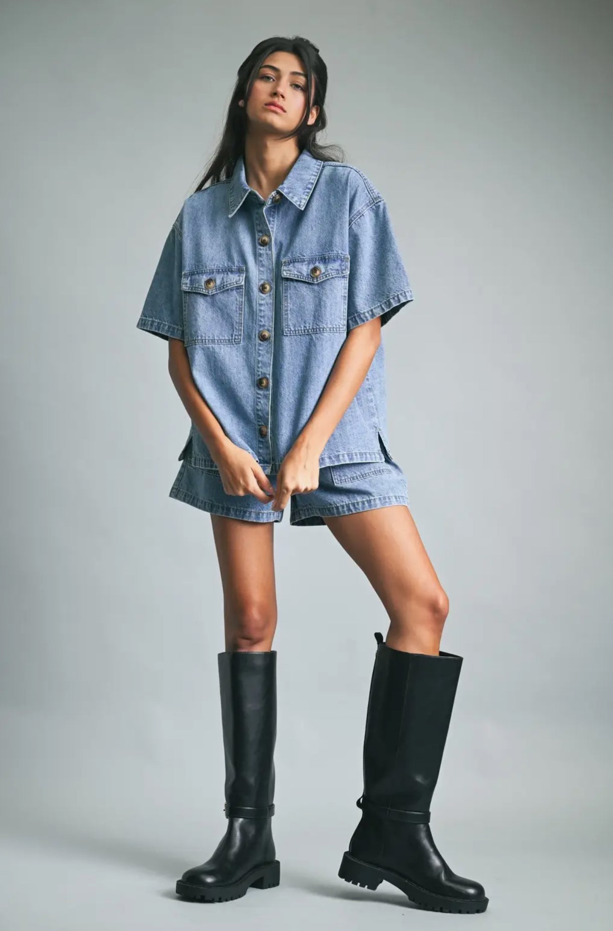 Denim Pocket Top