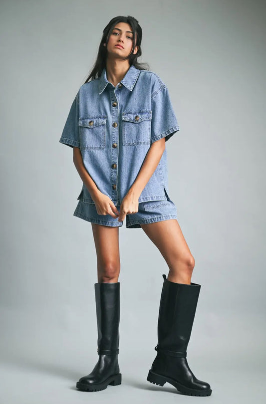 Denim Pocket Top