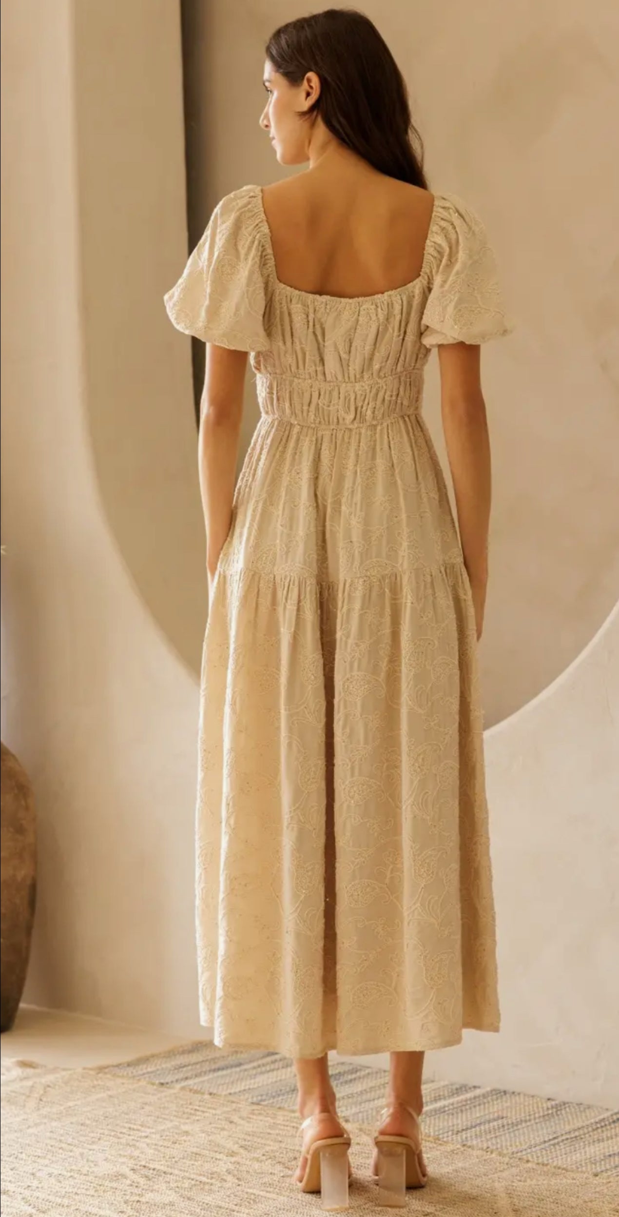 Marion Beige Floral Maxi