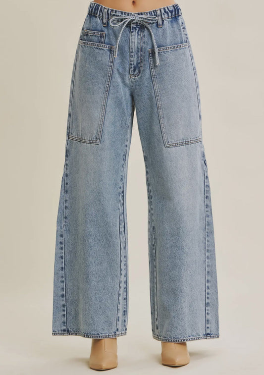 Elaine Tie Barrel Jeans