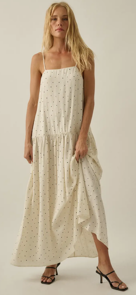 PREORDER-b&w polka dot maxi