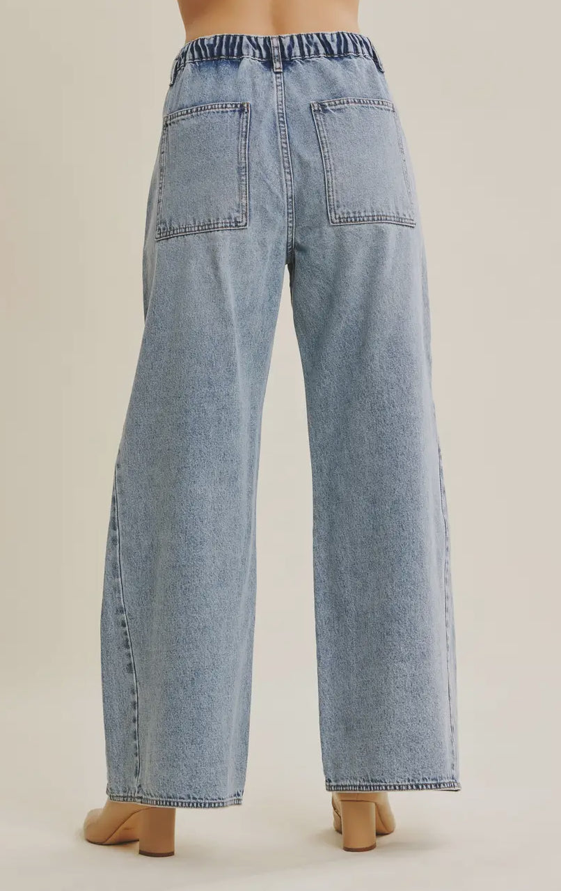 Elaine Tie Barrel Jeans
