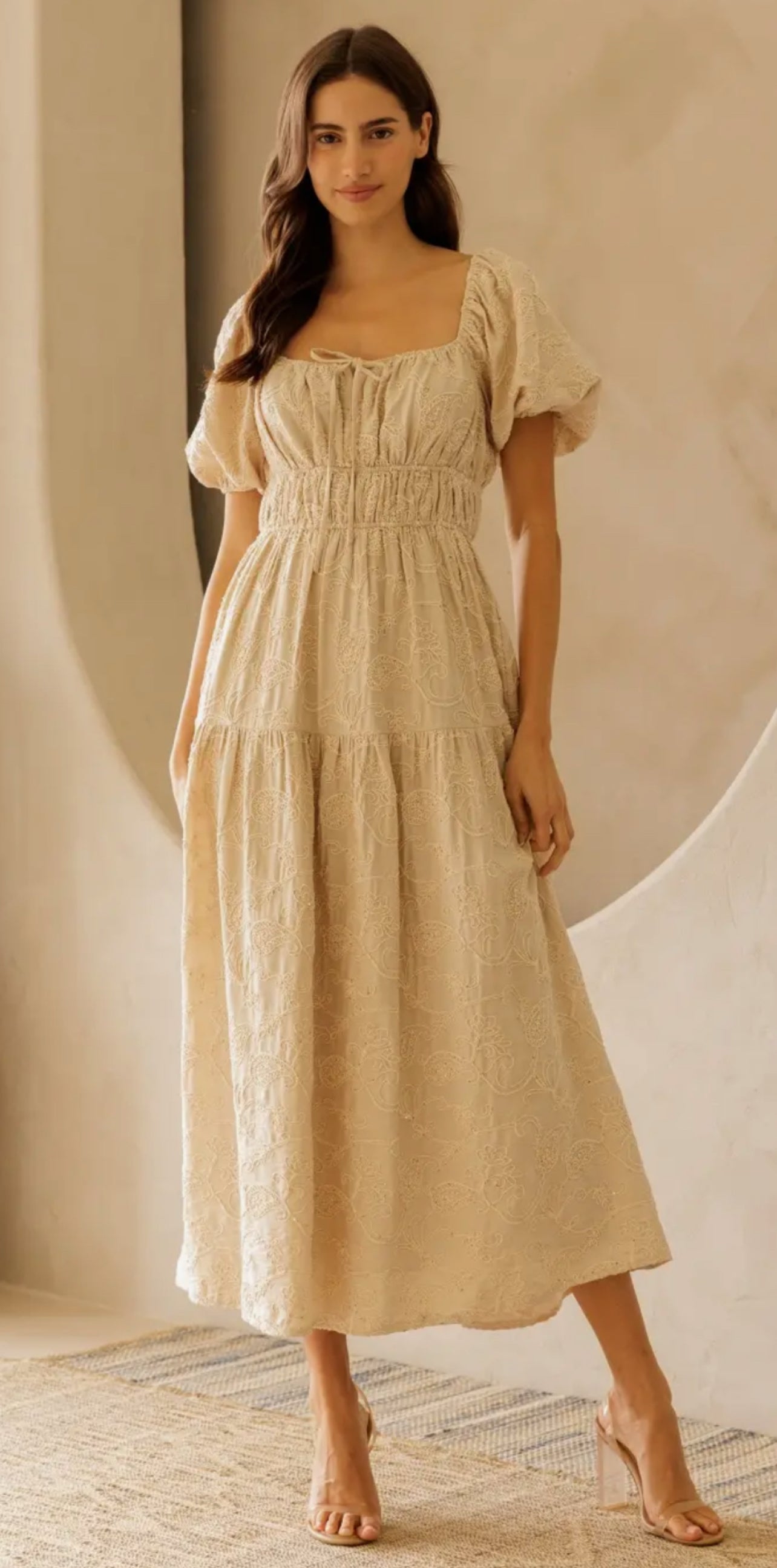 Marion Beige Floral Maxi